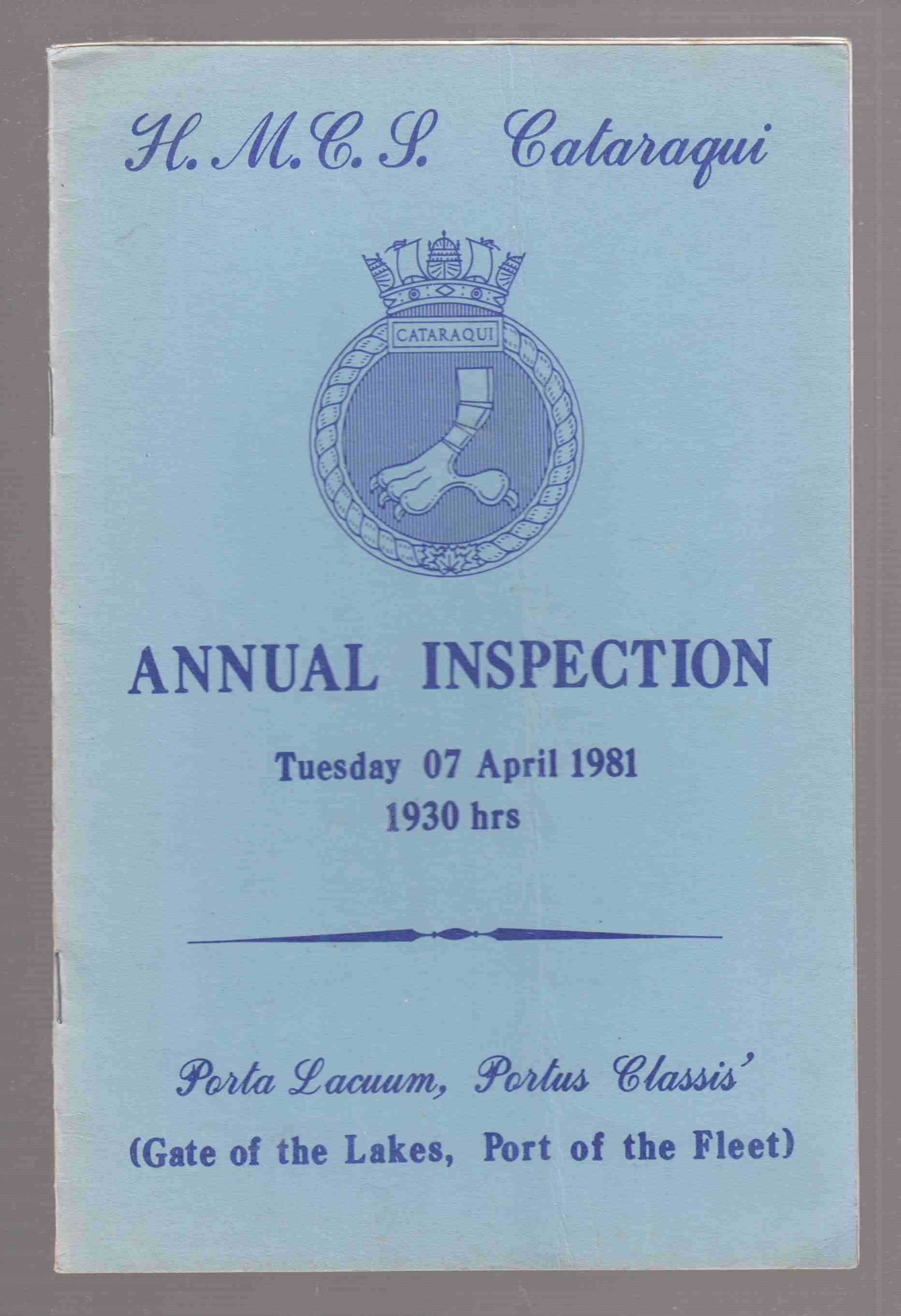 Image for H. M. C. S. Cataraqui Annual Inspection Tuesday 07 April 1981