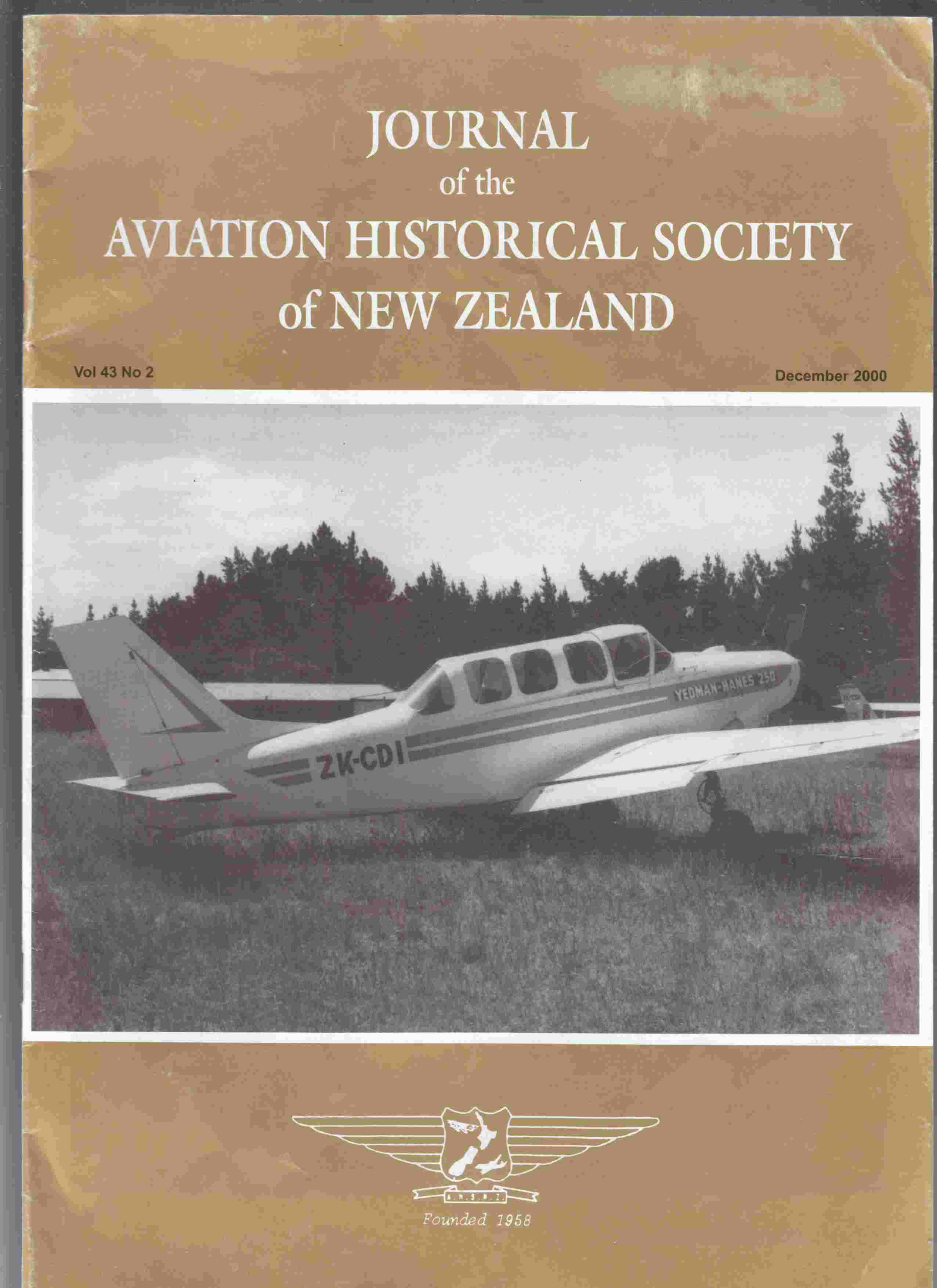Image for Journal of the Aviation Historical Society of New Zealand Vol 43 No 2 December 2000