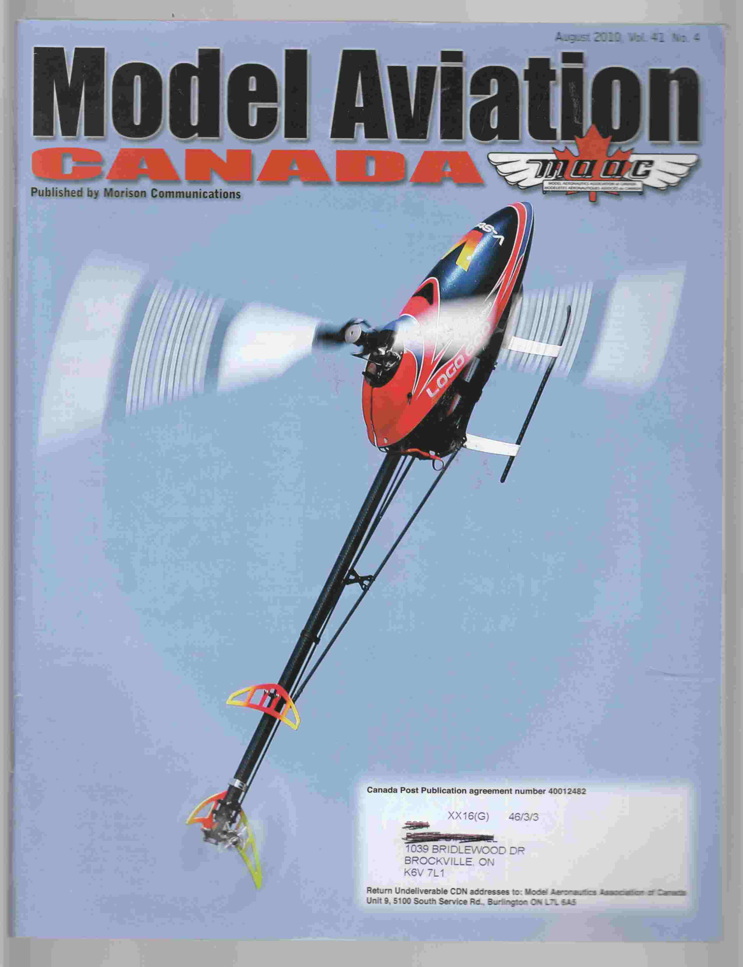 Image for Model Aviation Canada August 2010 Vol. 41 No. 4