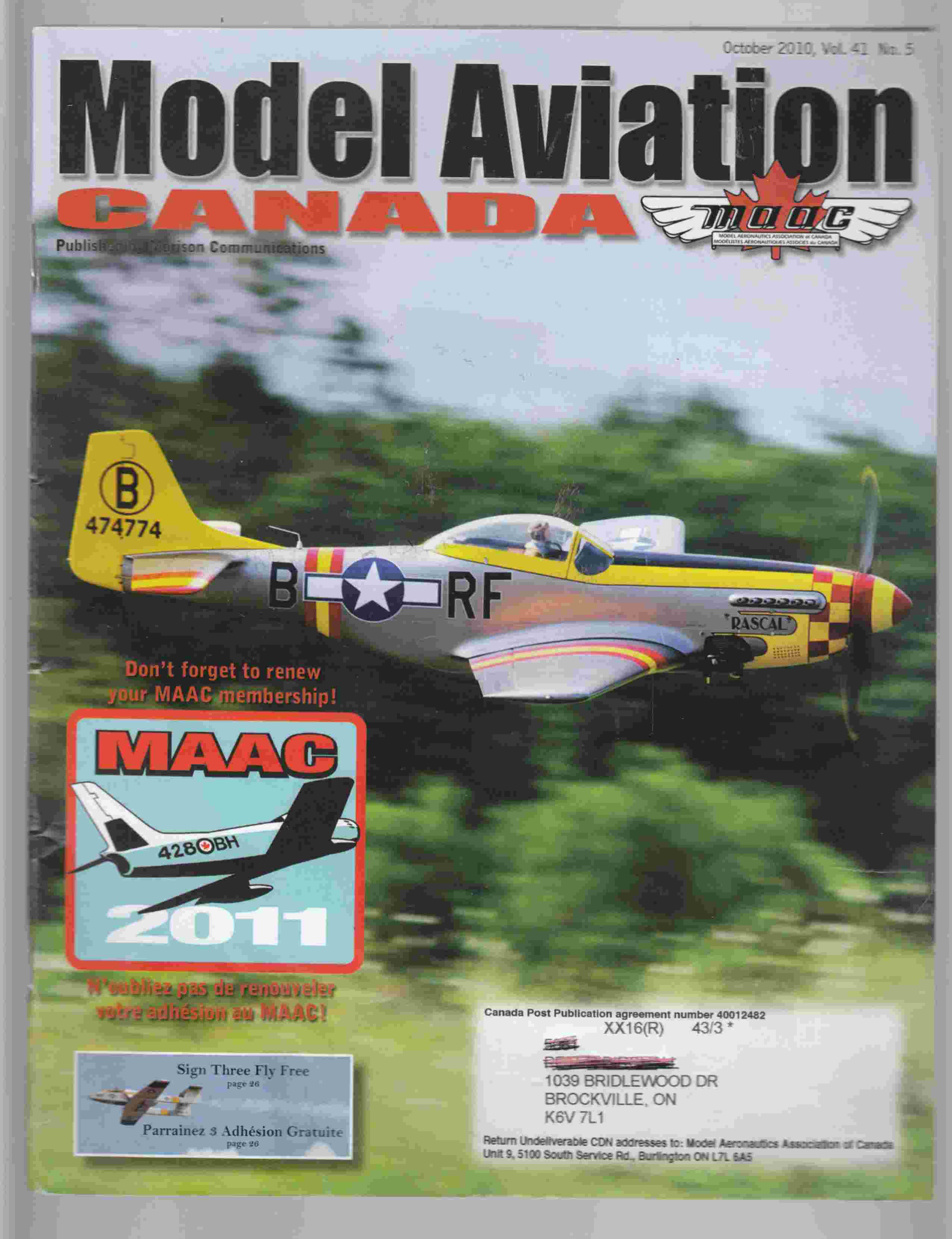 Image for Model Aviation Canada October 2010 Vol. 41 No. 5