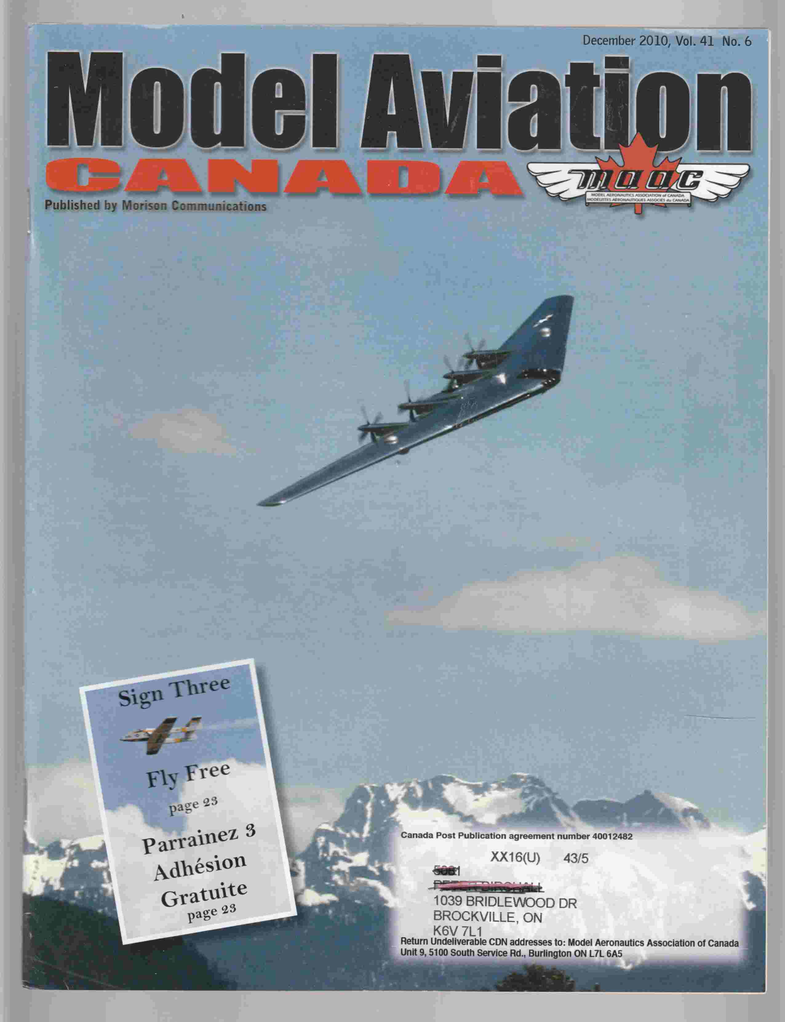 Image for Model Aviation Canada December 2010 Vol. 41 No. 6