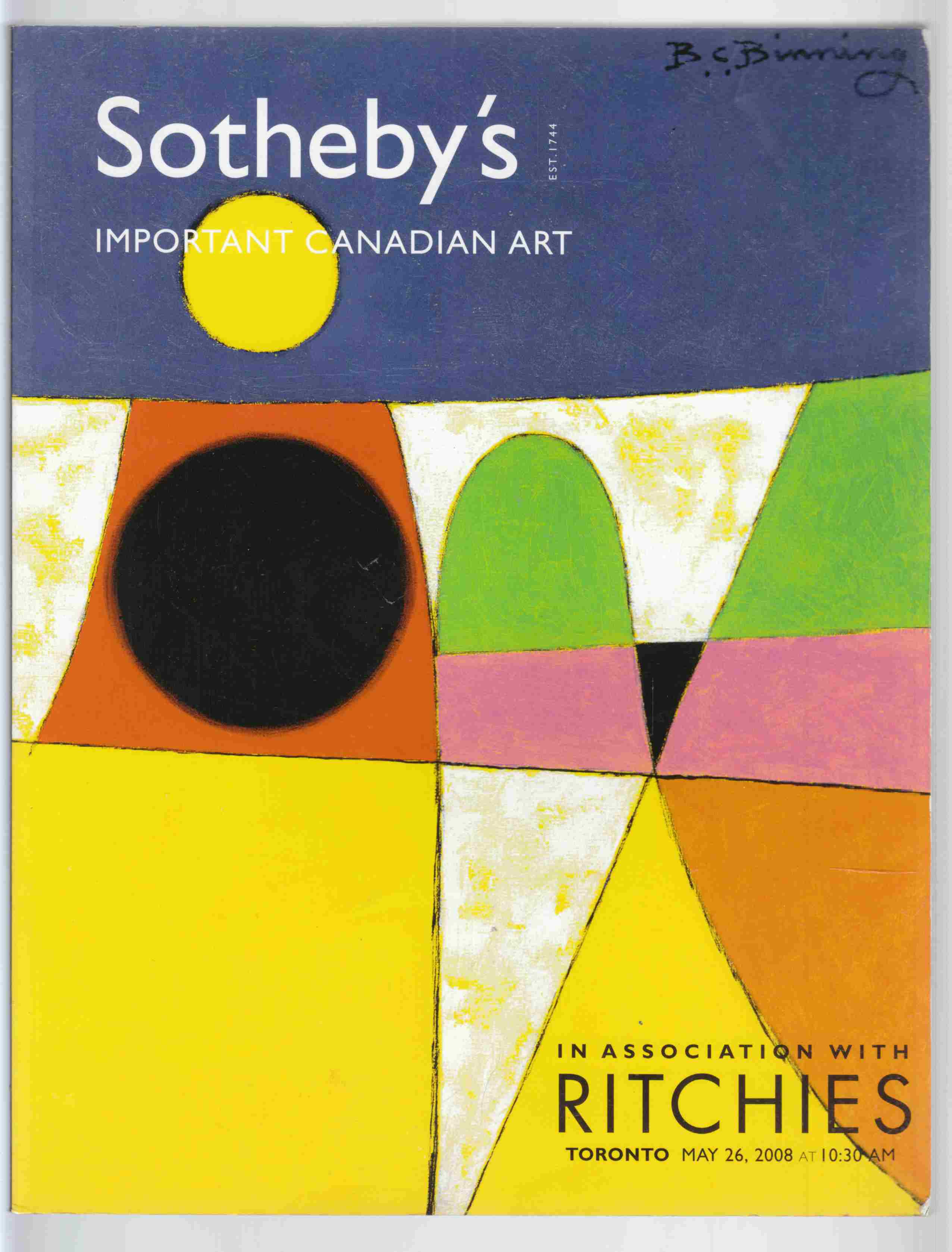 Image for Sotheby's Important Canadian Art Toronto May 26, 2008
