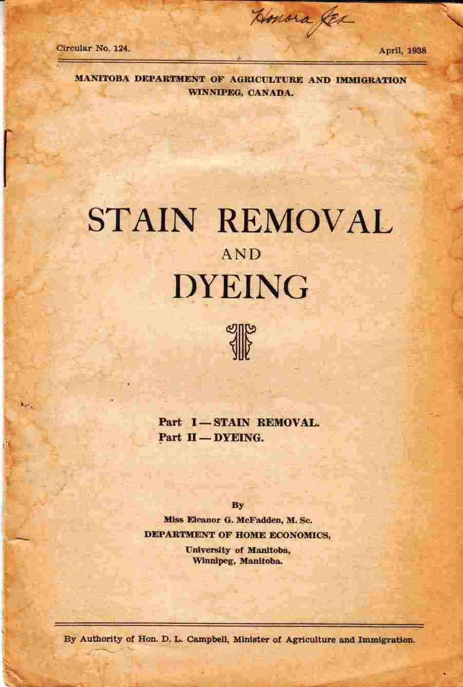 Image for Stain Removal and Dyeing