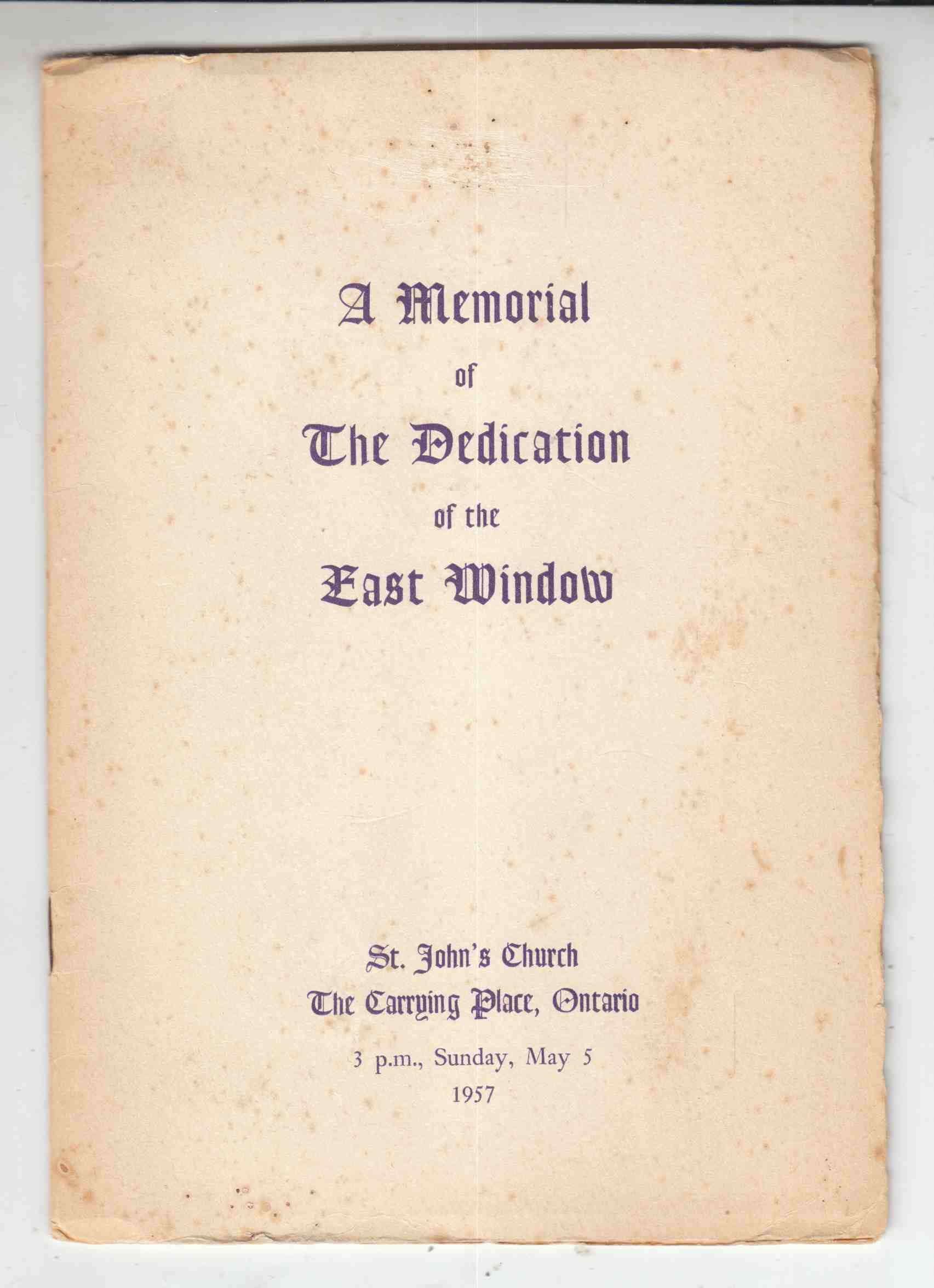 A Memorial of the Dedication of the East Window Image for A Memorial of the Dedication of the East Window