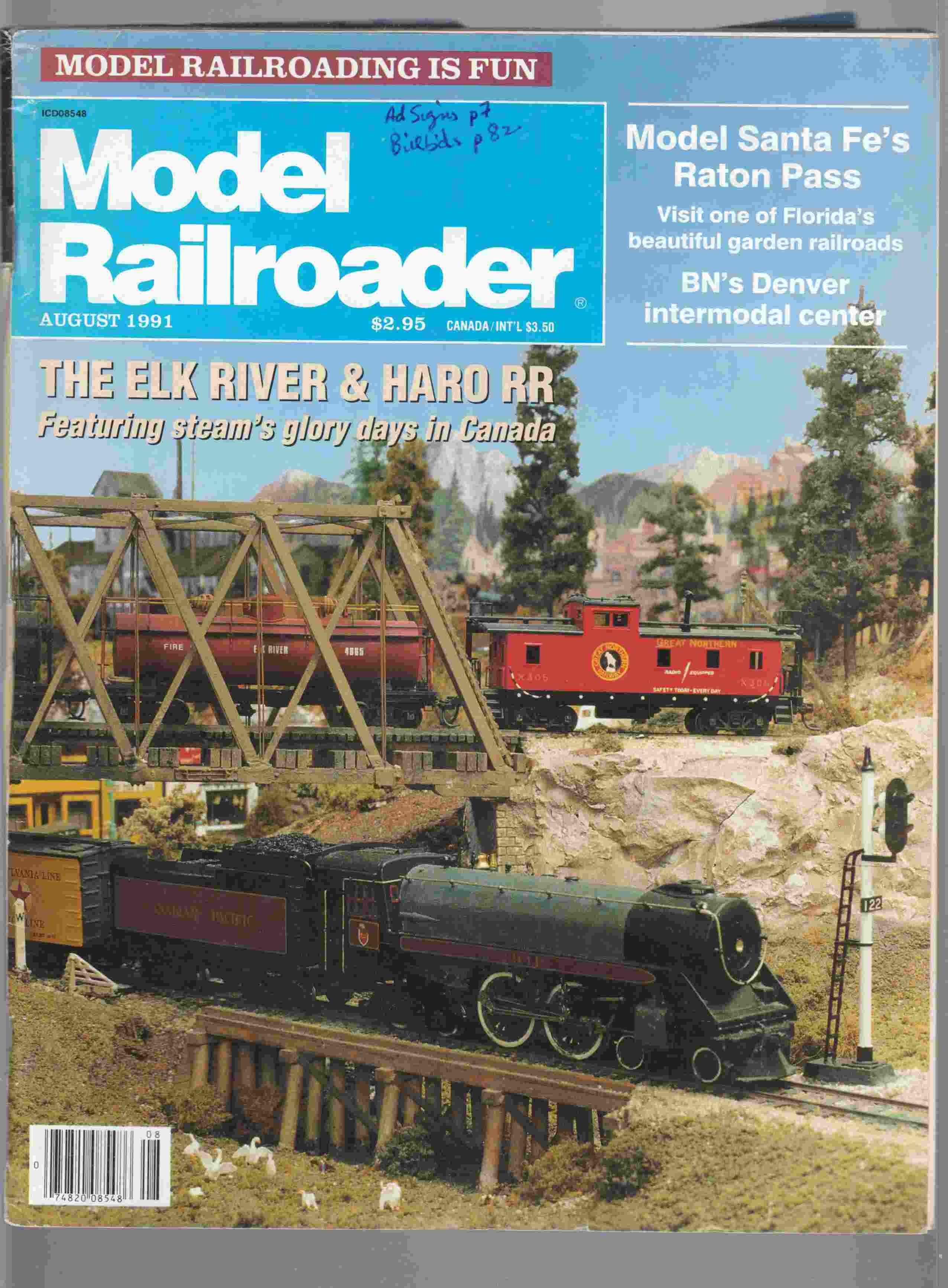 Image for Model Railroader August 1991 Volume 58 Number 8