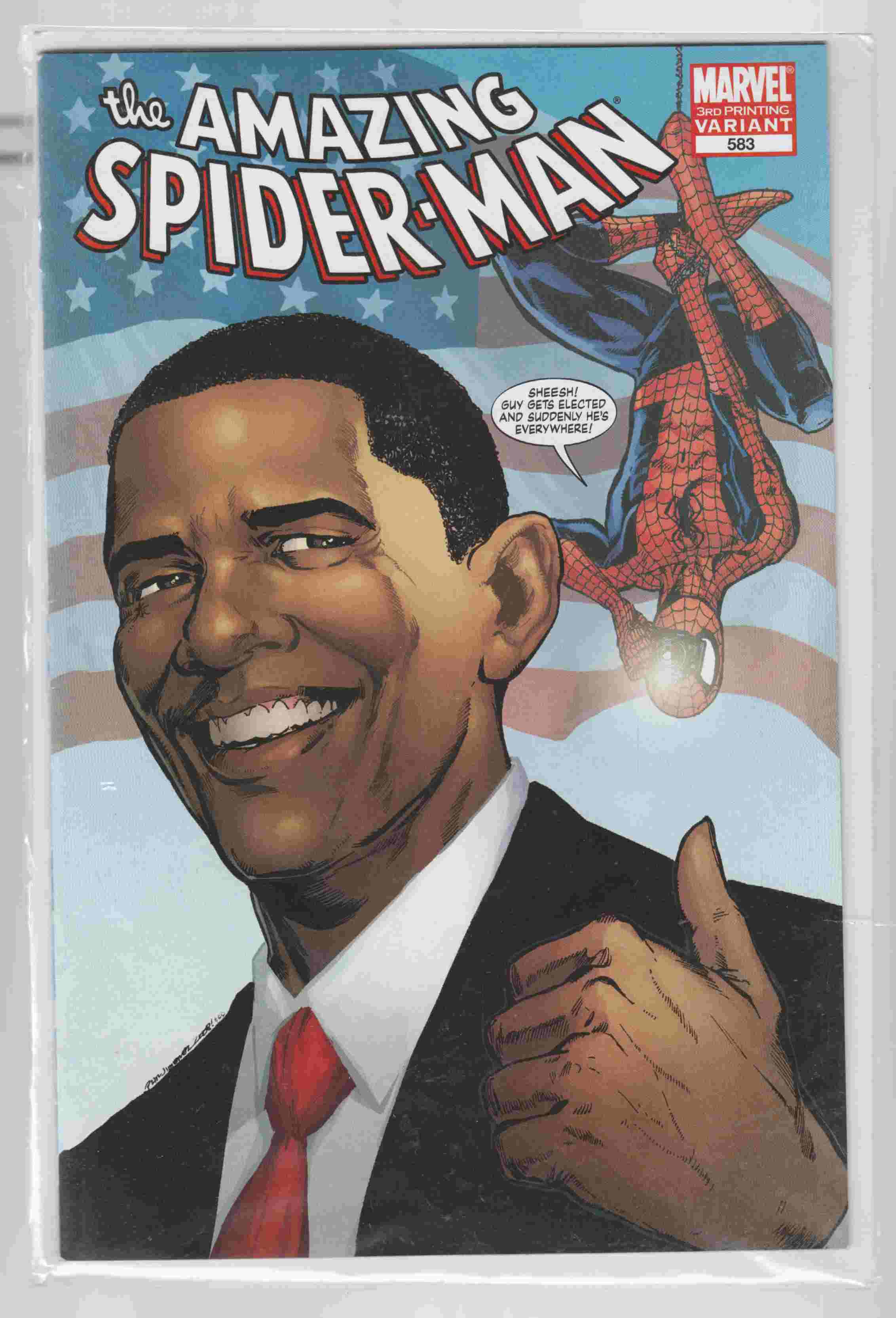 Image for The Amazing Spider-Man Marvel 3rd Printing Variant 583 Obama Cover