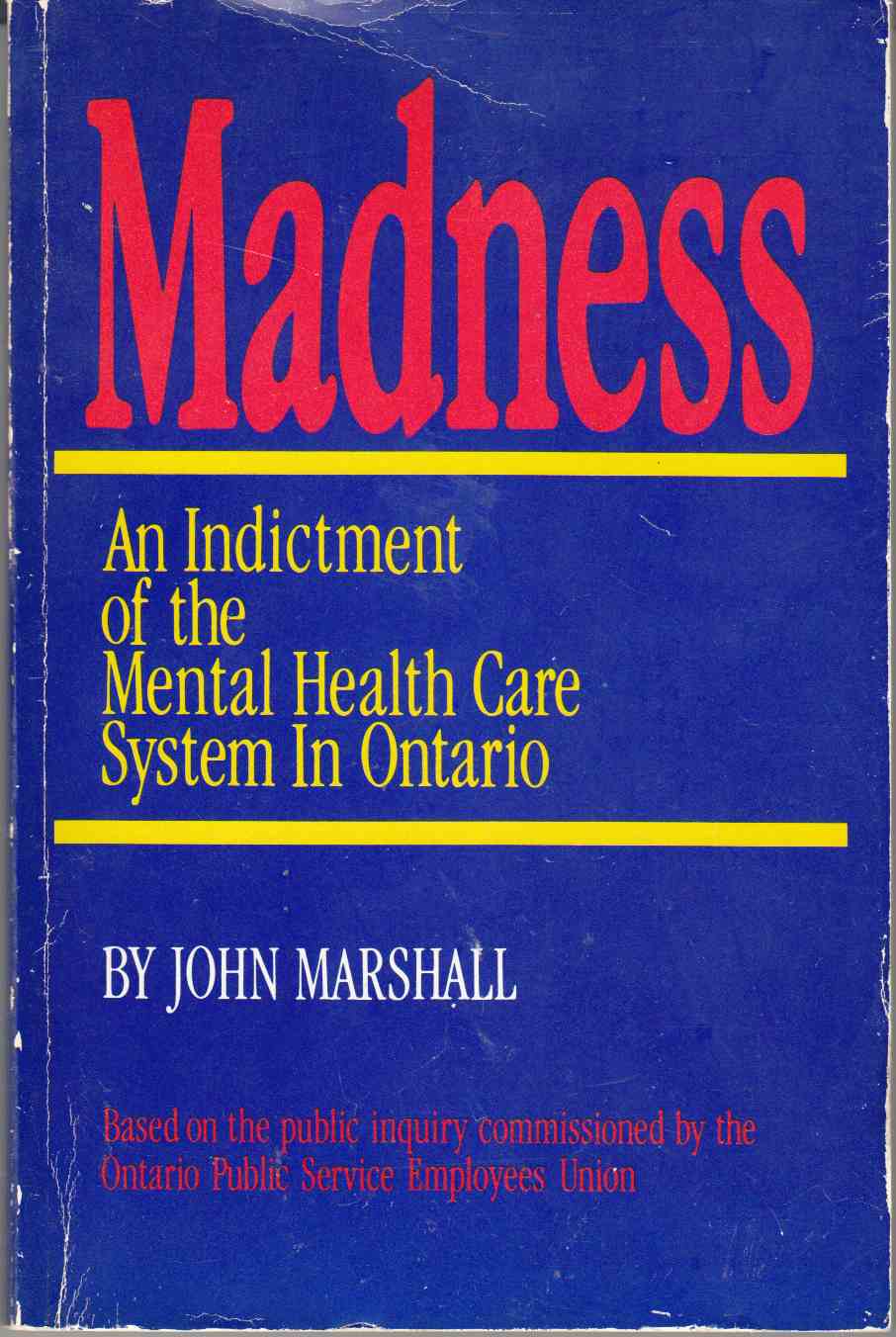 Image for Madness An Indictment of the Mental Health Care System in Ontario