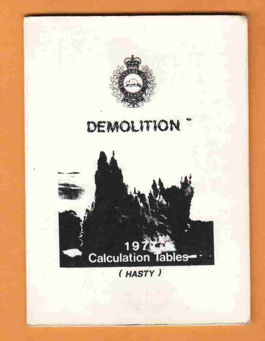 Image for Demolition - 1977 Calculation Tables (Hasty)