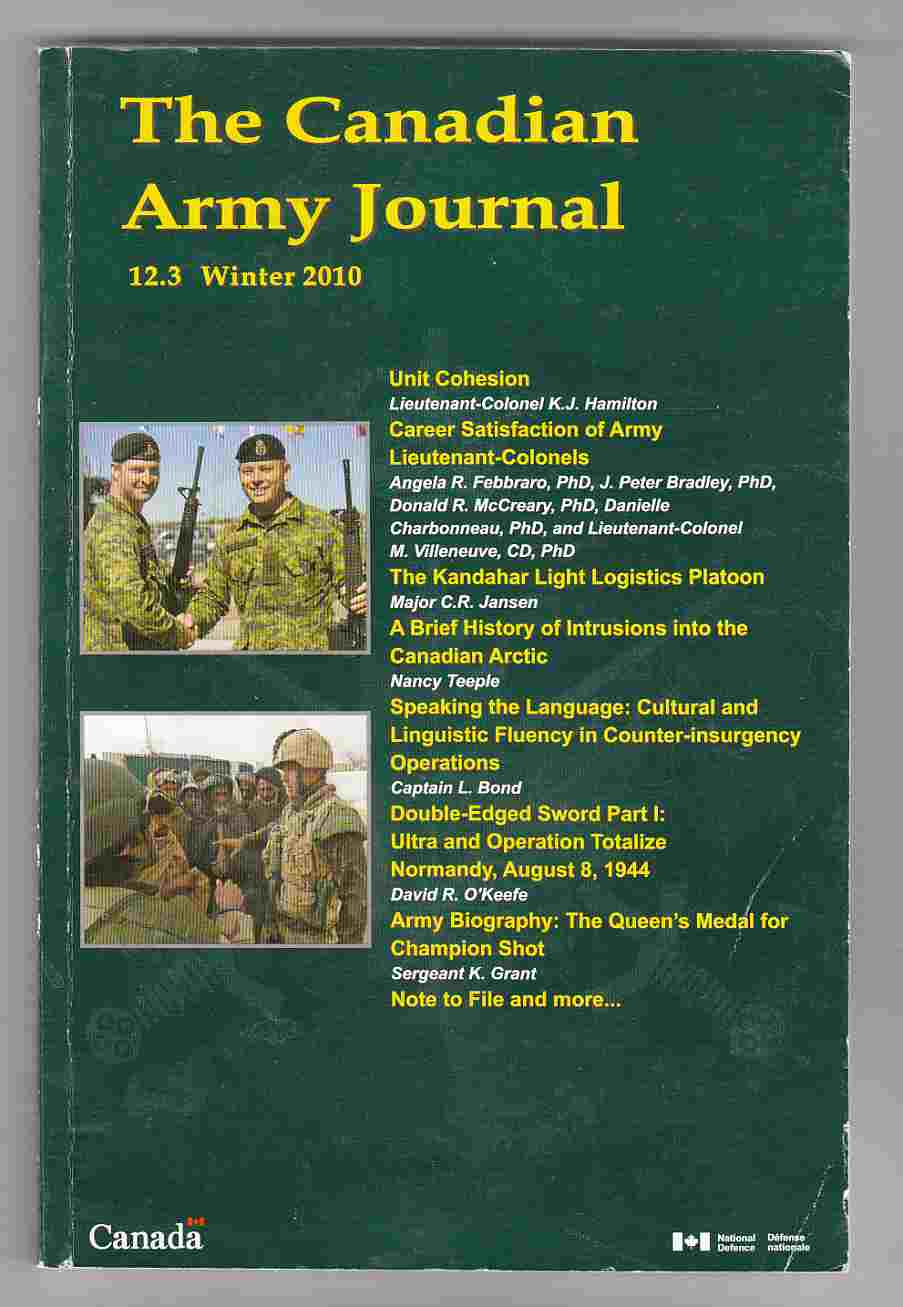 Image for The Canadian Army Journal 12.3 Winter 2010 Le Journal De L'Armee Du Canada 12.3 Hiver 2010