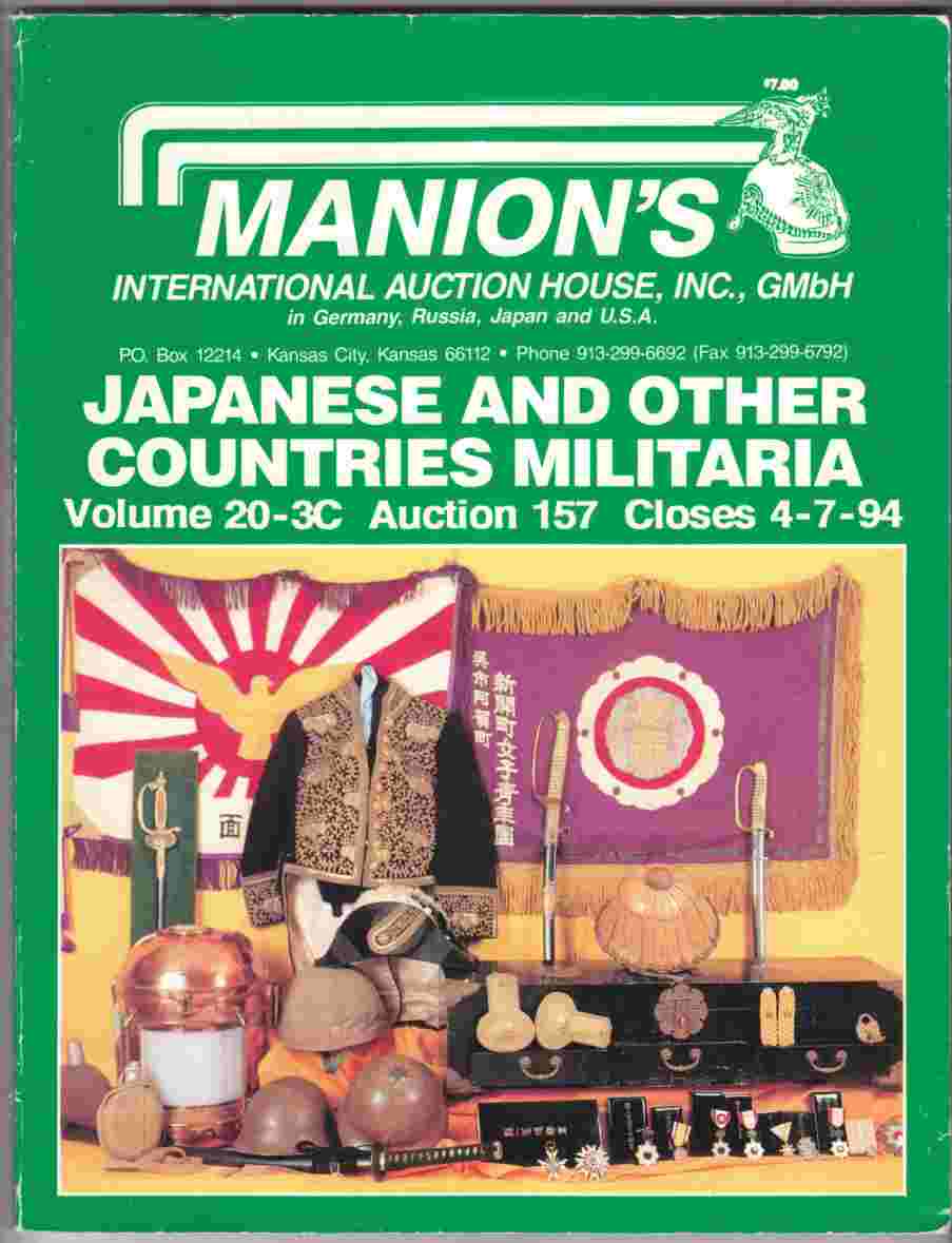 Image for Japanese and Other Countries Militaria Volume 20-3C Auction 157