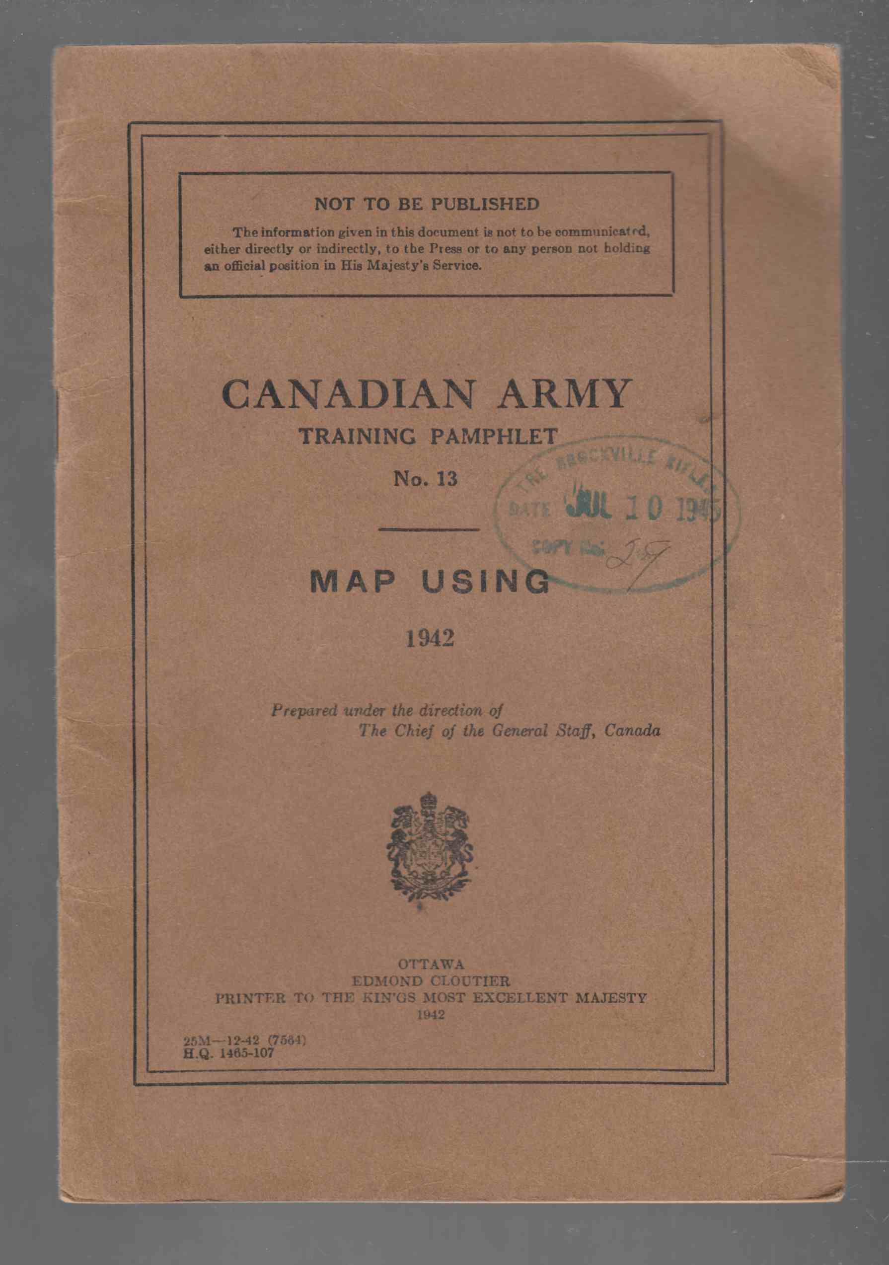 Image for Canadian Army Training Pamphlet No. 13 Map Using 1942