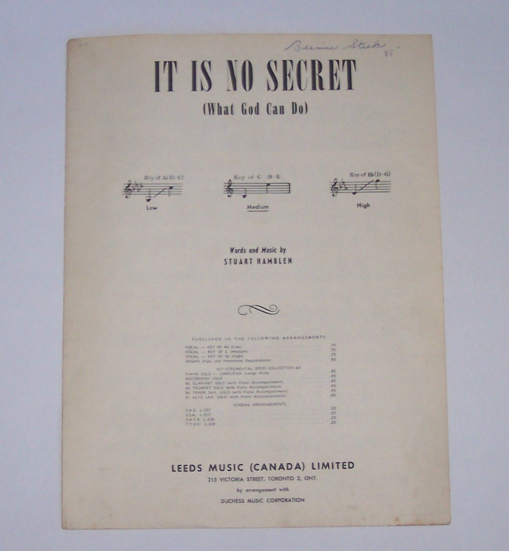 Image for It is No Secret (What God Can Do)