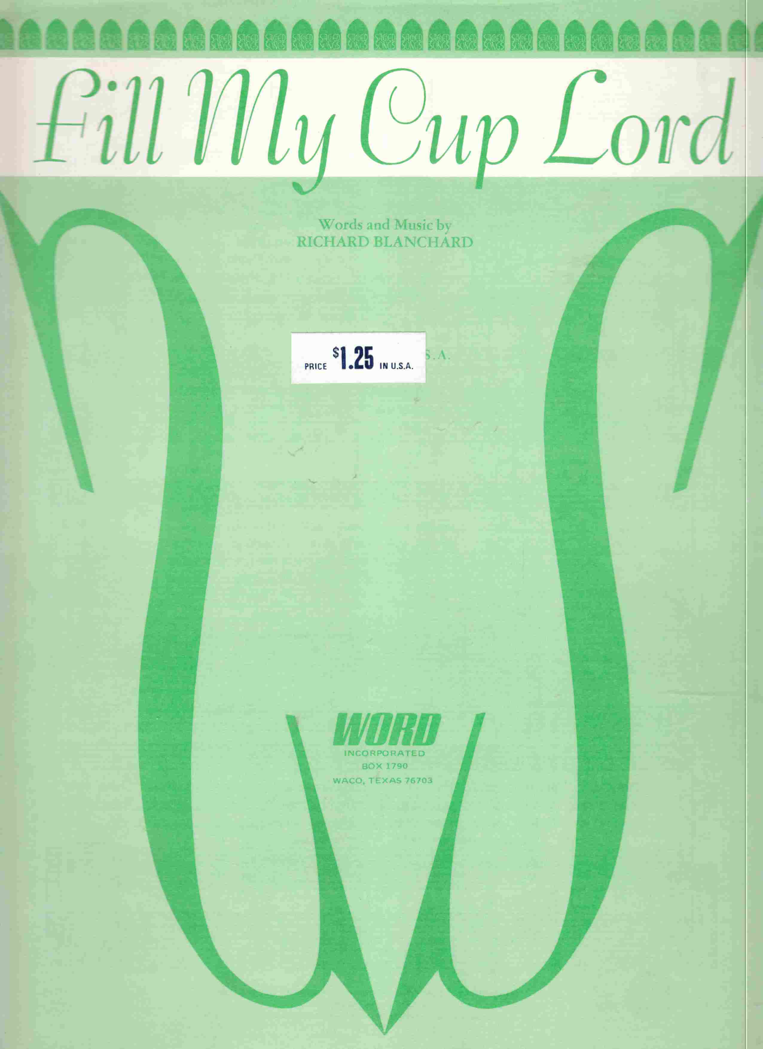 Image for Fill My Cup Lord