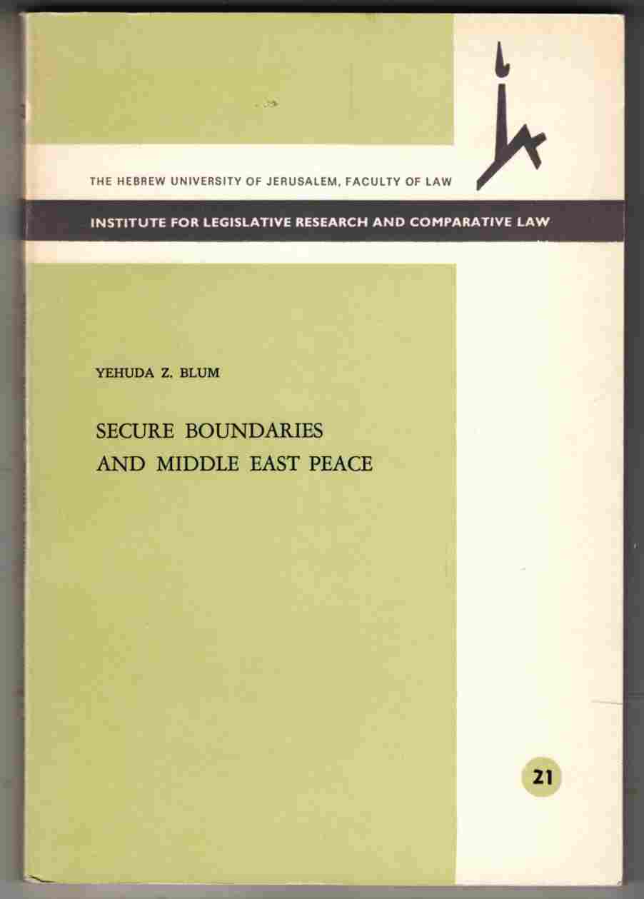 Image for Secure Boundaries and Middle East Peace