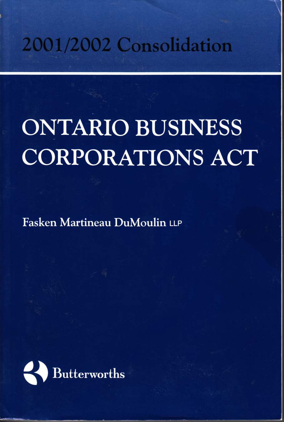 Image for 2001/2002 Ontario Business Corporations Act Consolidation