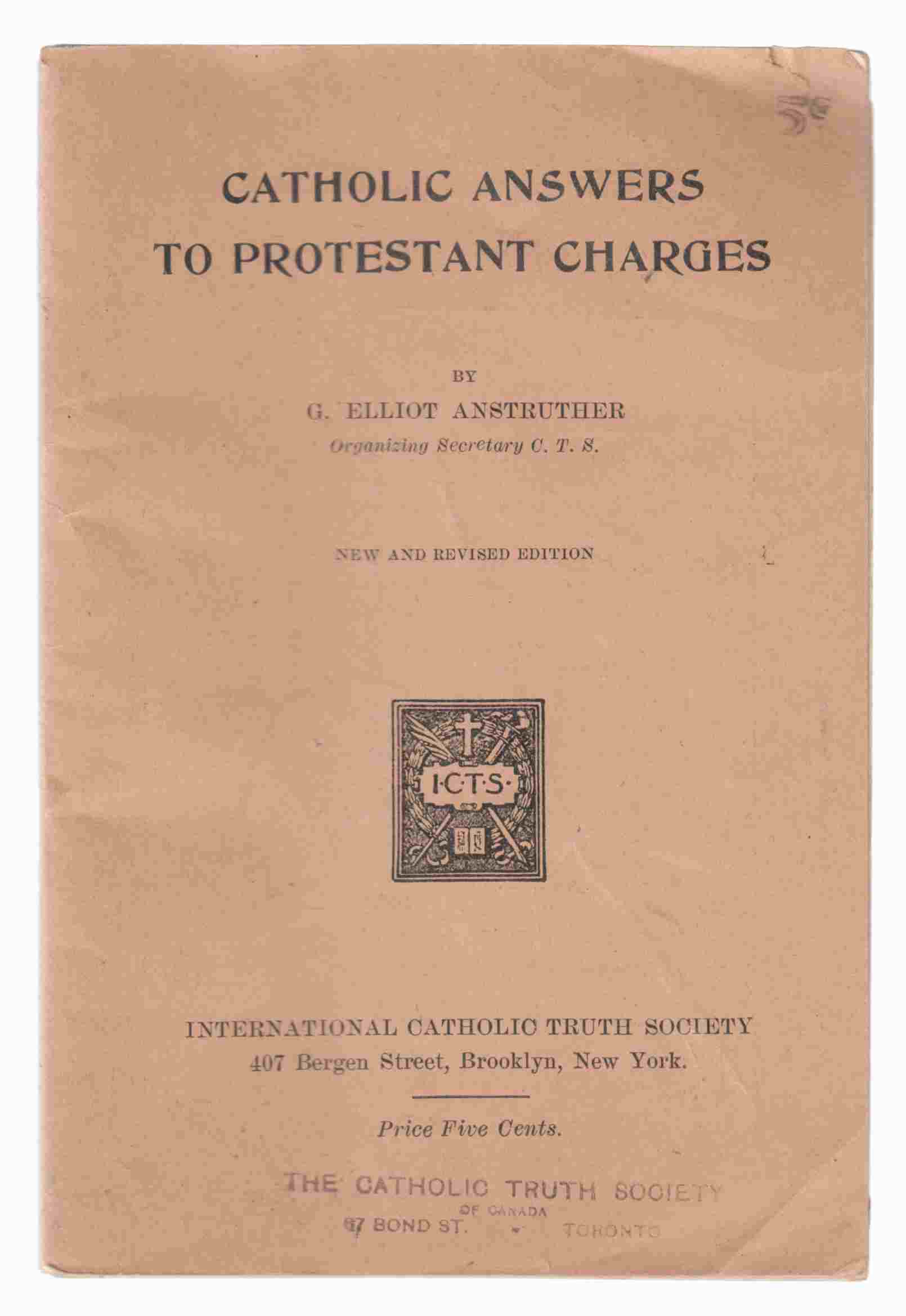 Image for Catholic Answers to Protestant Charges New and Revised Edition