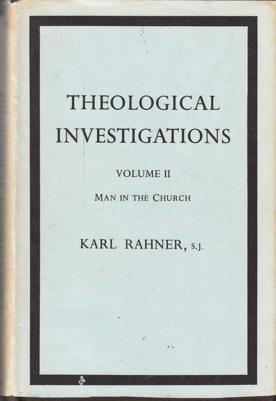 Image for Theological Investigations Volume II Man in the Church