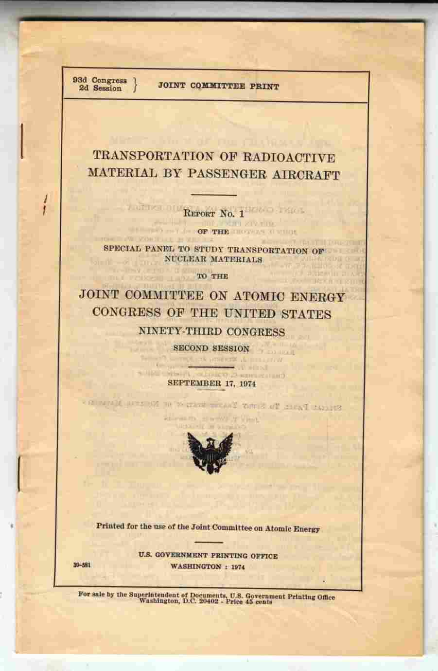 Image for Transportation of Radioactive Material by Passenger Aircraft