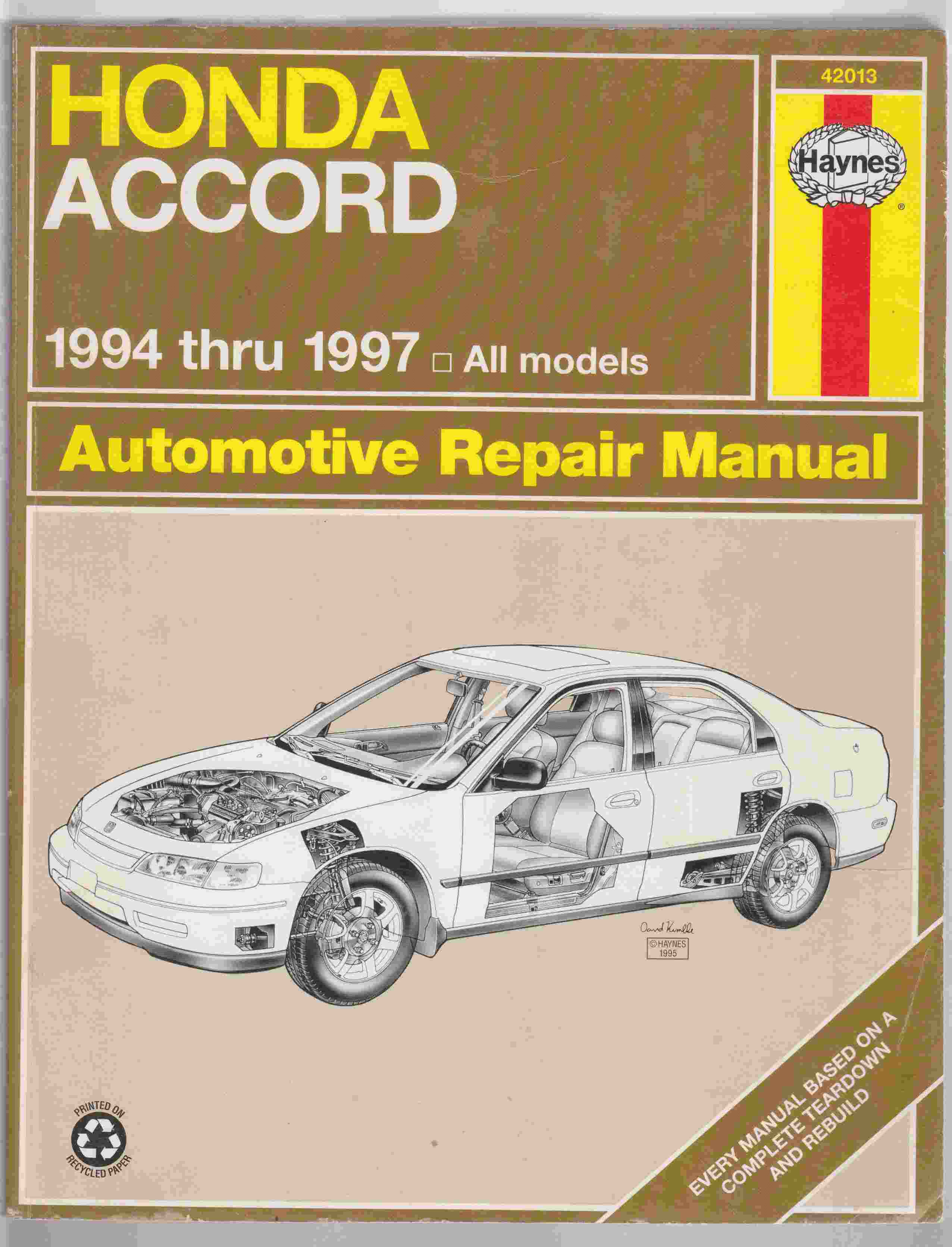 Image for Honda Accord 1994 Thru 1997 Automotive Repair Manual
